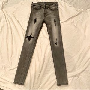 BDG Urban Outfitters Charcoal Black Distressed High Rise Skinny Denim Jean 30